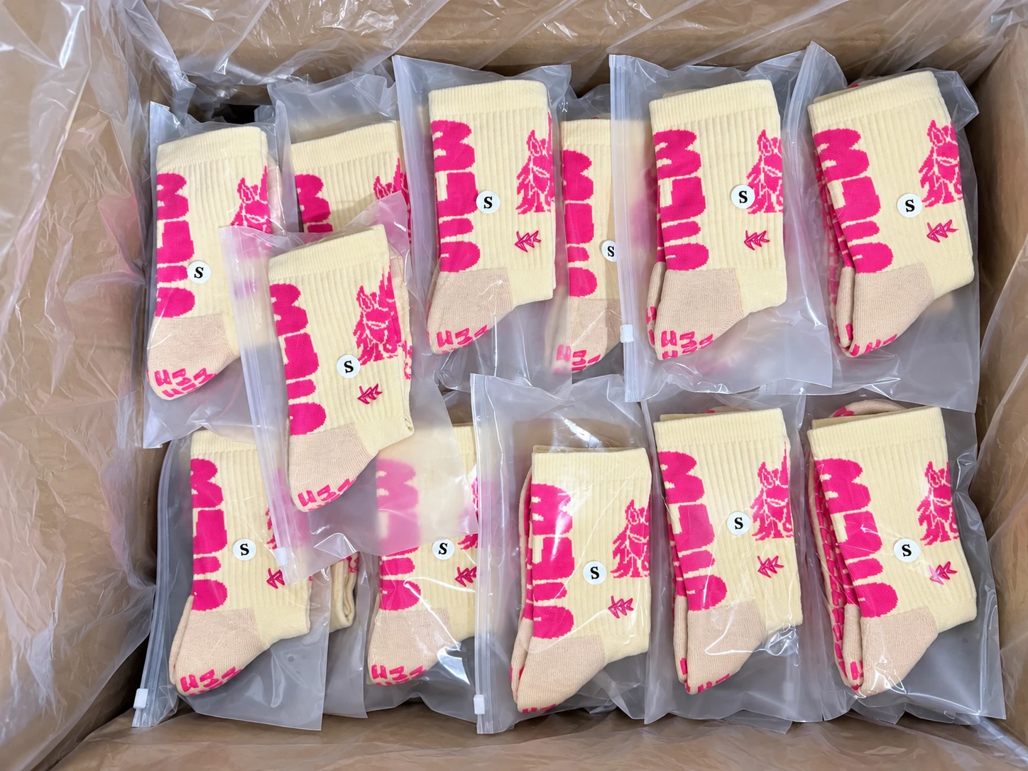 Finished socks packing and shipment preparation