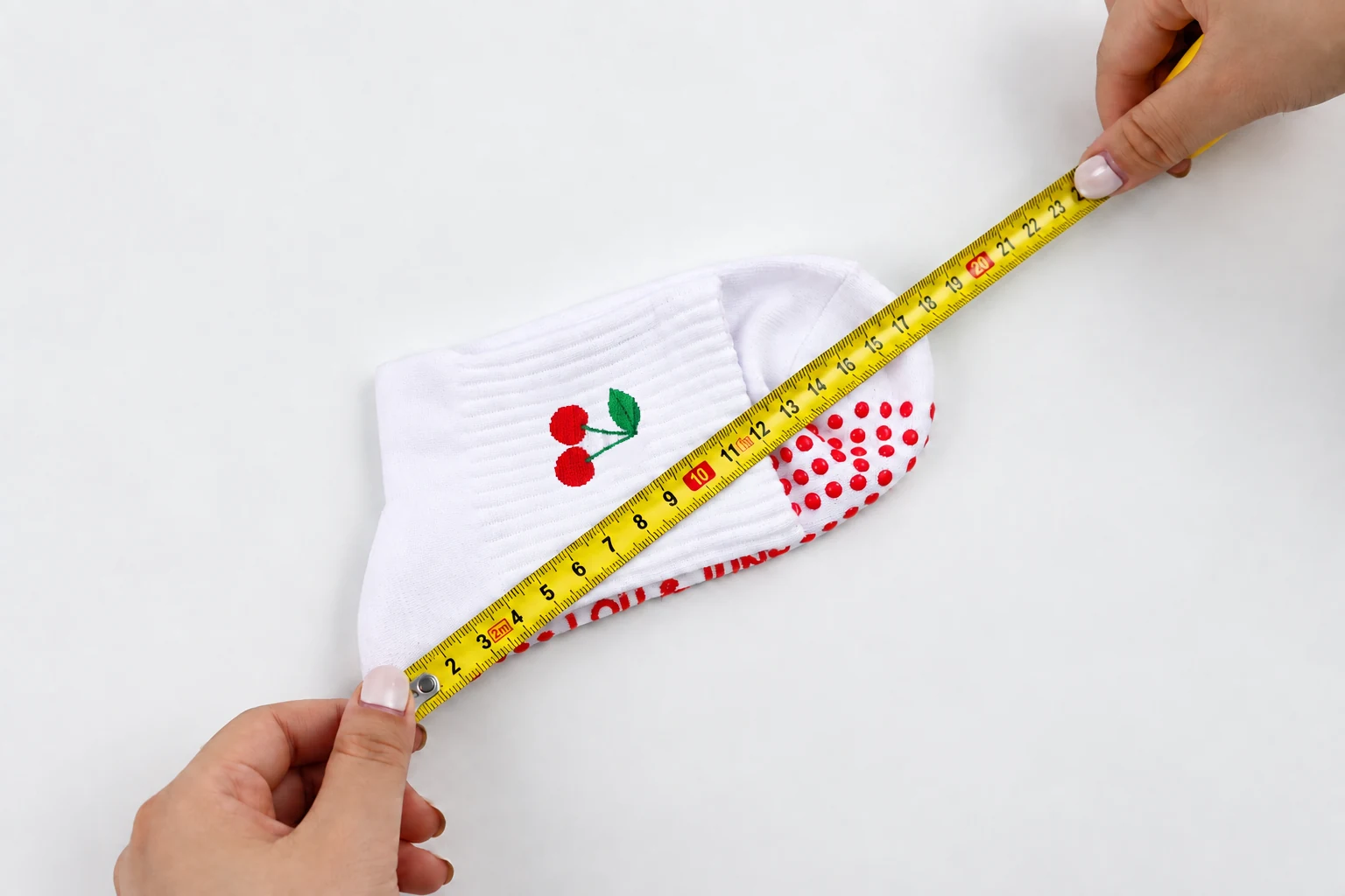 Sock quality control and size measurement inspection