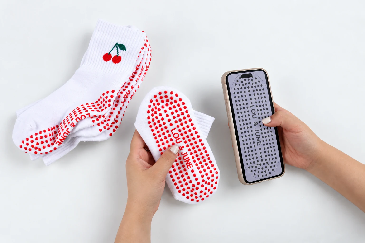 Grip sock pattern checked against a digital reference