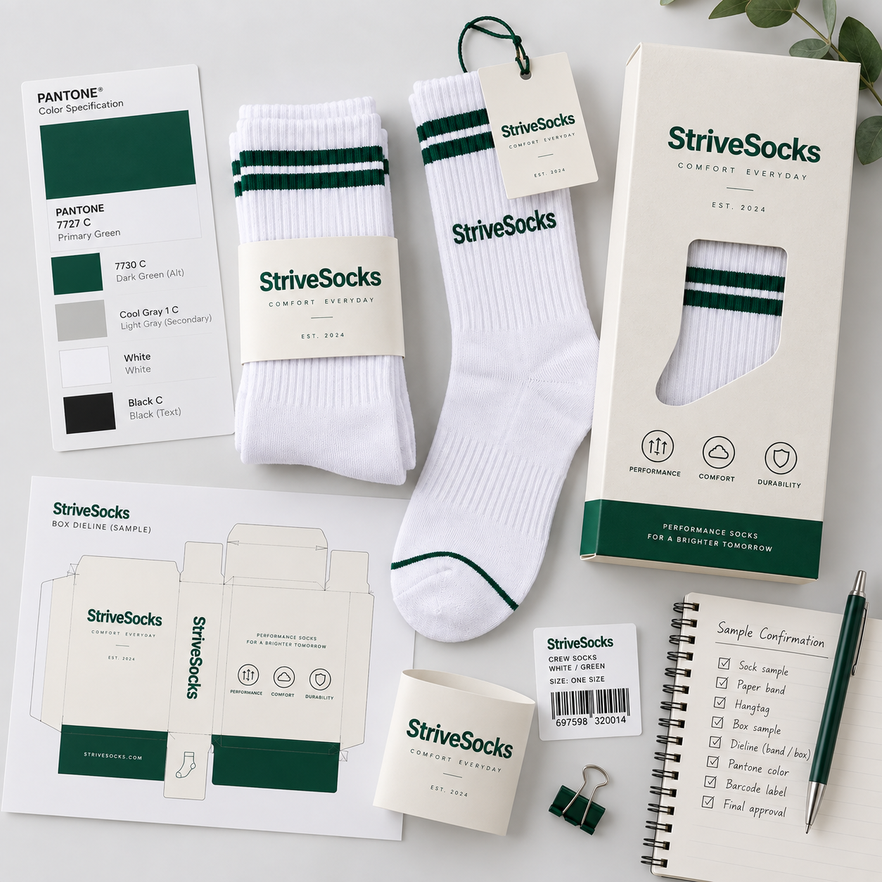 Physical sample review of private label sock packaging