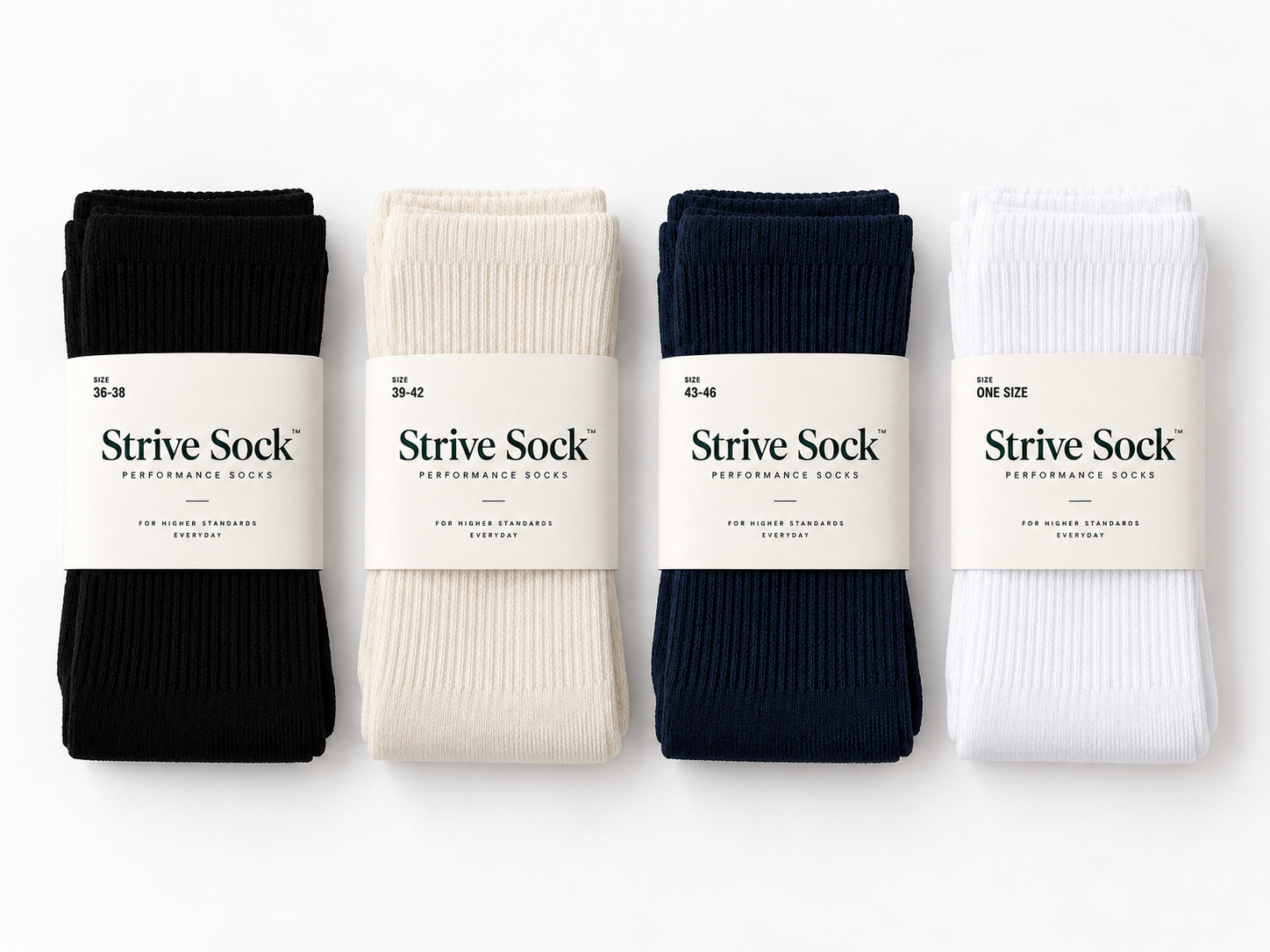 Universal sock paper band system with variable size and barcode labels