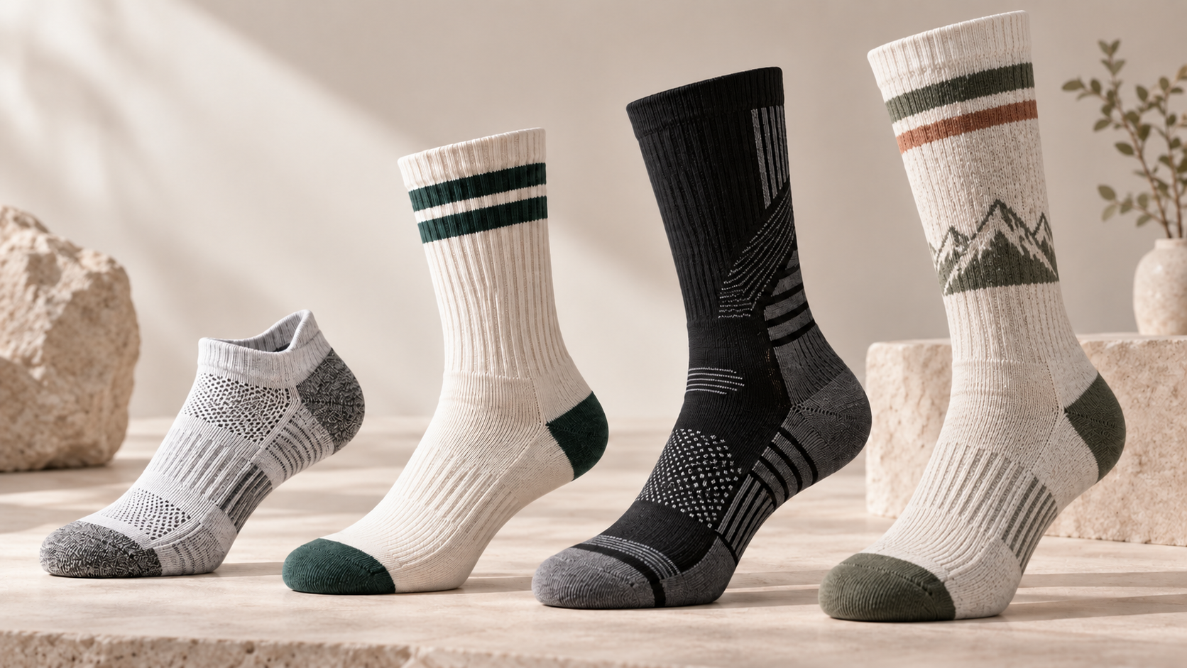 StriveSock custom sock product direction with multiple branding placements and retail presentation