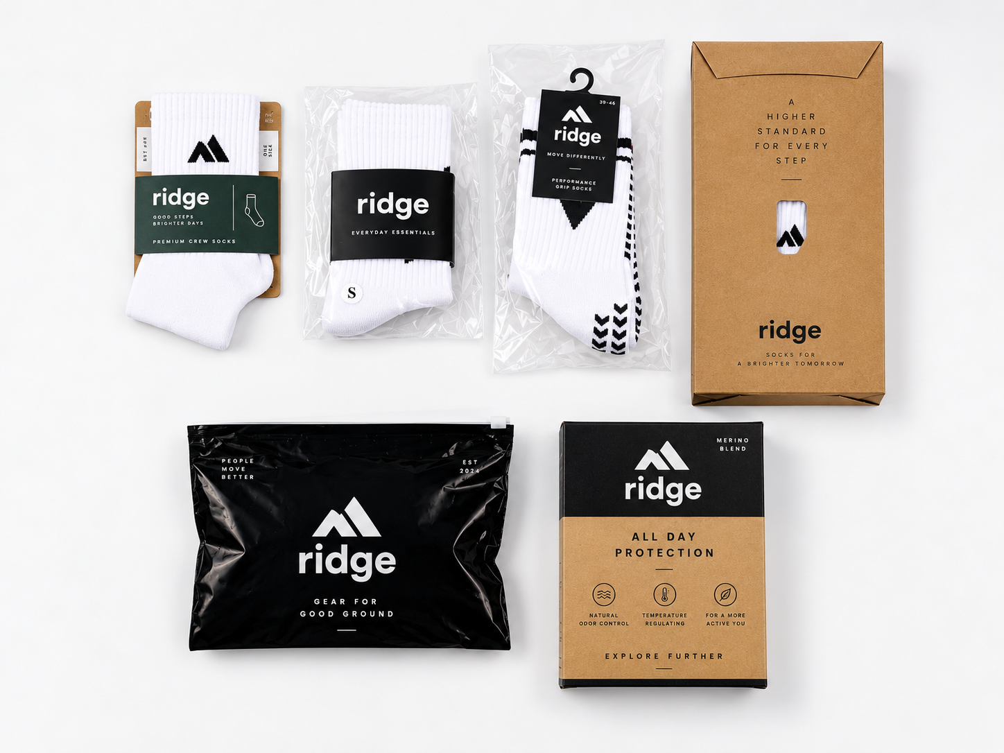 Private label sock and packaging examples for buyer evaluation