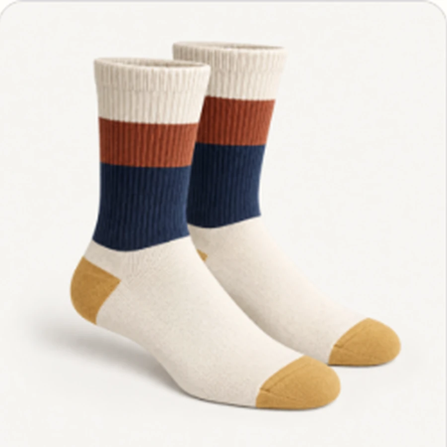 Colorblock lifestyle crew socks displayed in full