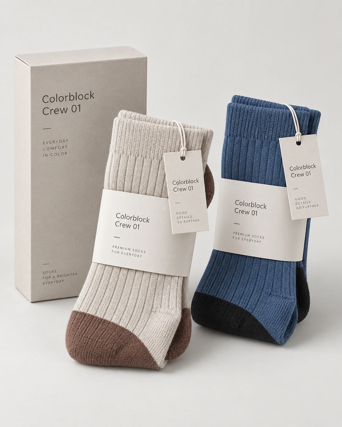 Colorblock Crew 01 retail-ready packaging presentation