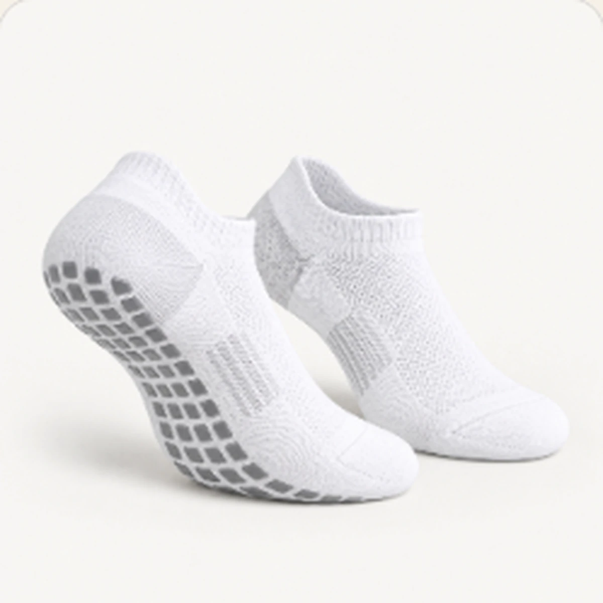 Private label low grip socks showing upper and sole construction