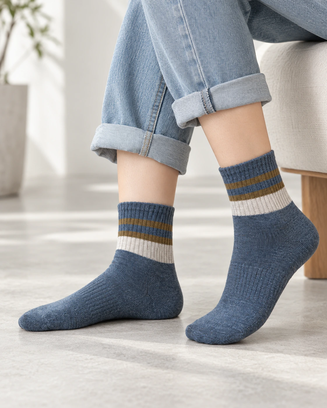 Retro Sport 01 striped lifestyle crew socks