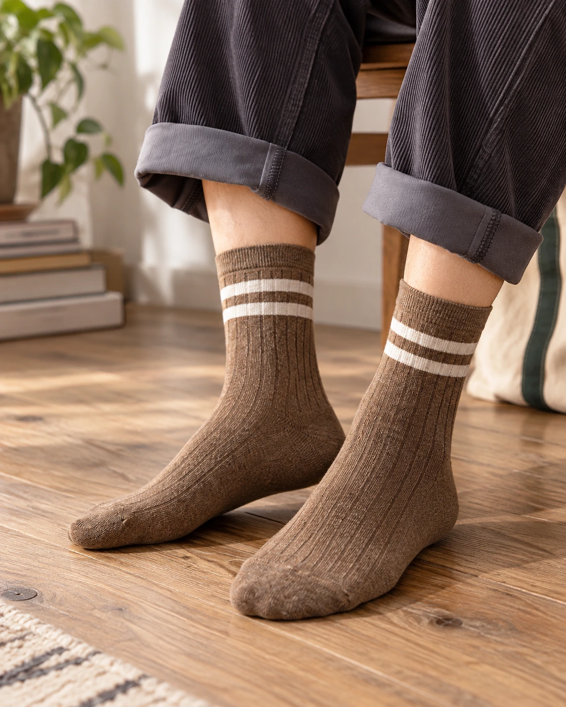Varsity Crew 01 collegiate stripe crew socks