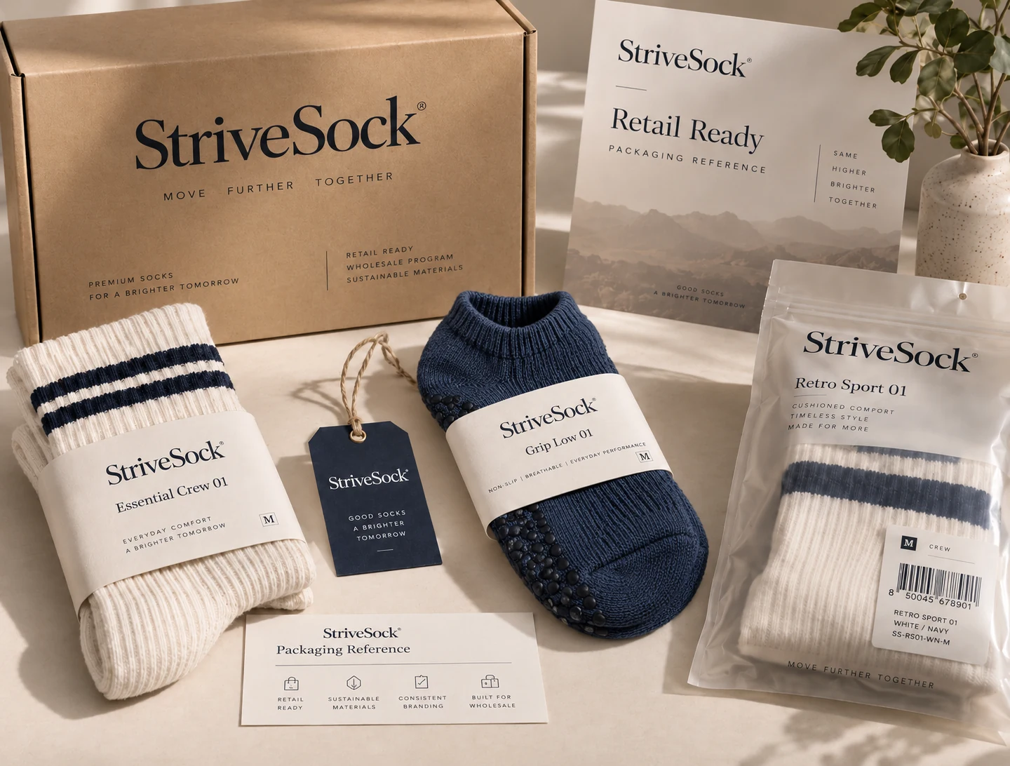 StriveSock retail-ready packaging reference